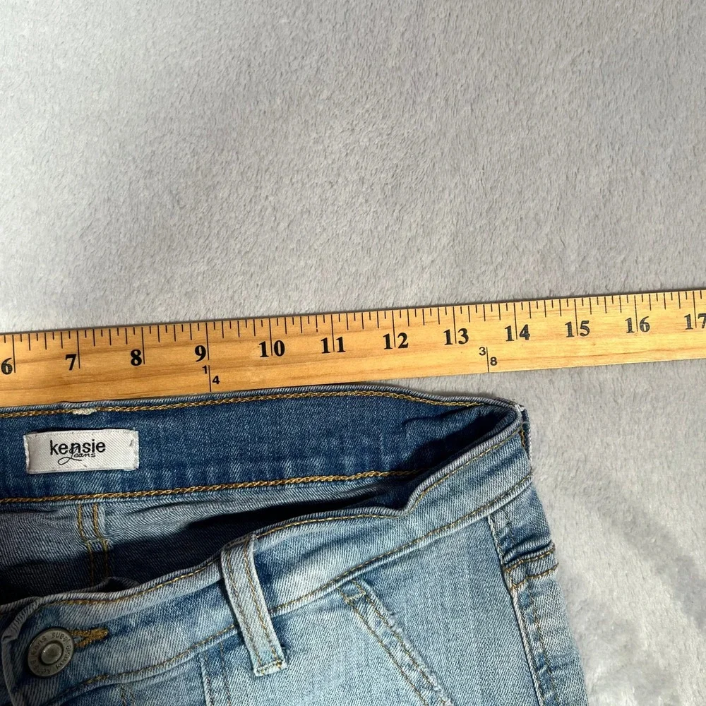 Kensie Jeans Womens 6/28 Light Wash High Rise Straight Leg Cropped Patch Pocket - Picture 5 of 9